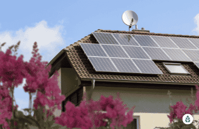 solar panels on a house roof