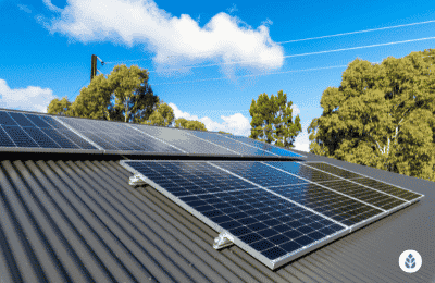 solar panels on a sunny day